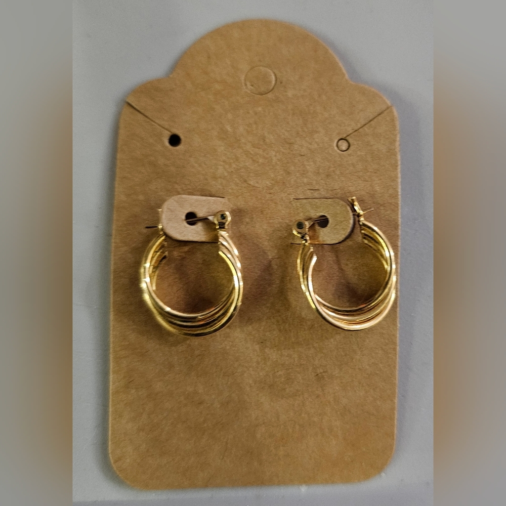 Gold Triple-Hoop Women's Earrings